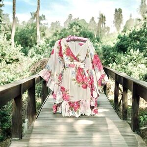 Betsey Johnson Cream Dress with Pink Logo Tag